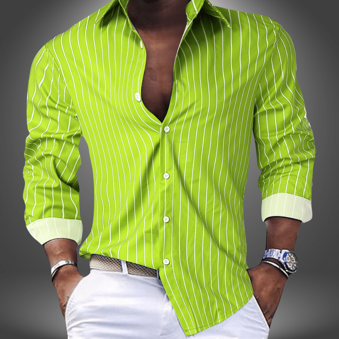 Chemise Rayée Décontractée Pour Hommes | Détente
