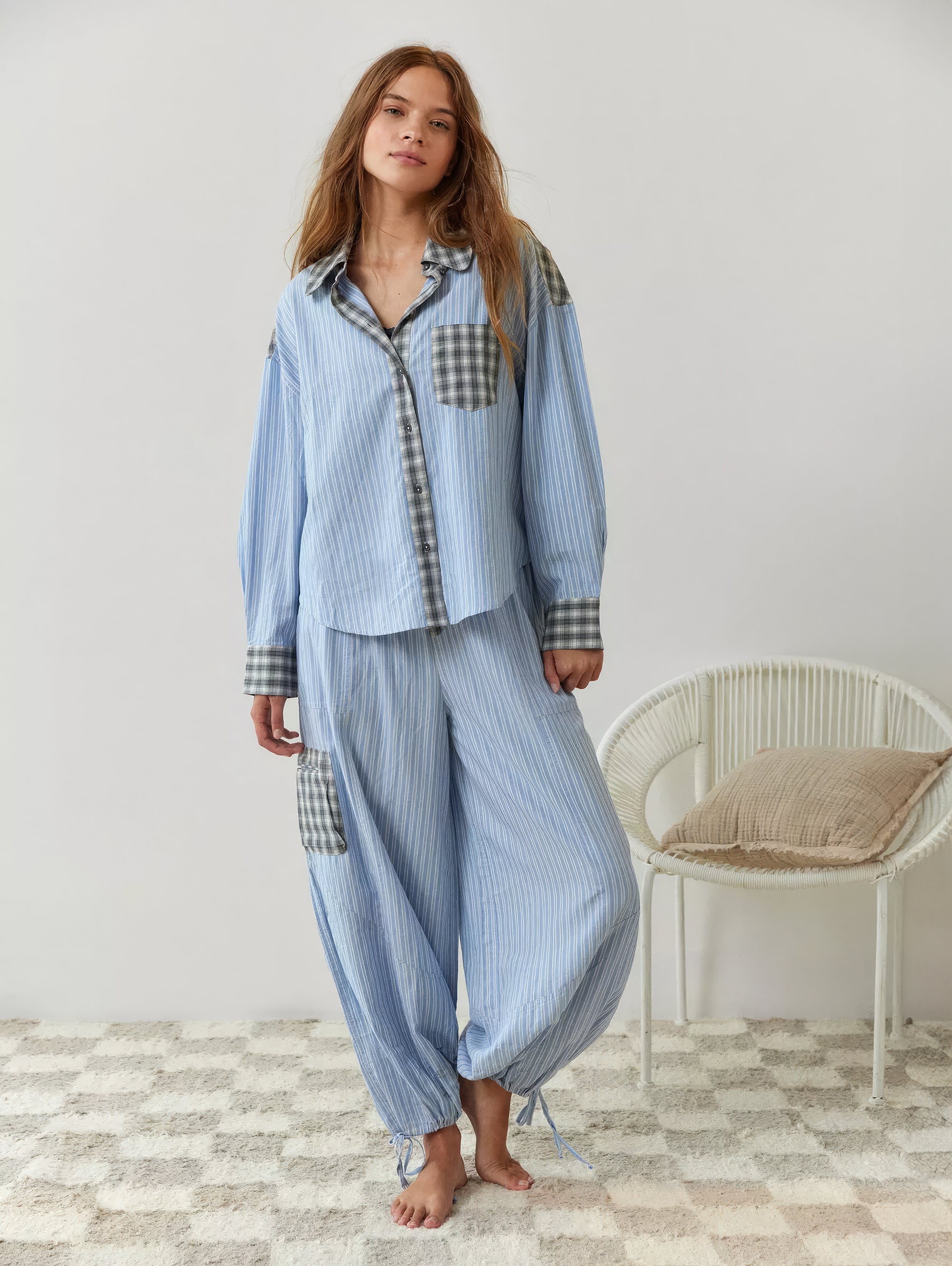 Ensemble Deux Pièces a Carreaux Chic Pour Femmes | Stylé