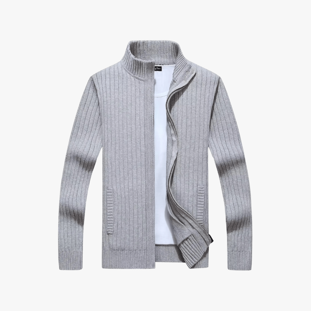 Gilet A Zip Côtelé Stylé Pour Hommes | Tendance