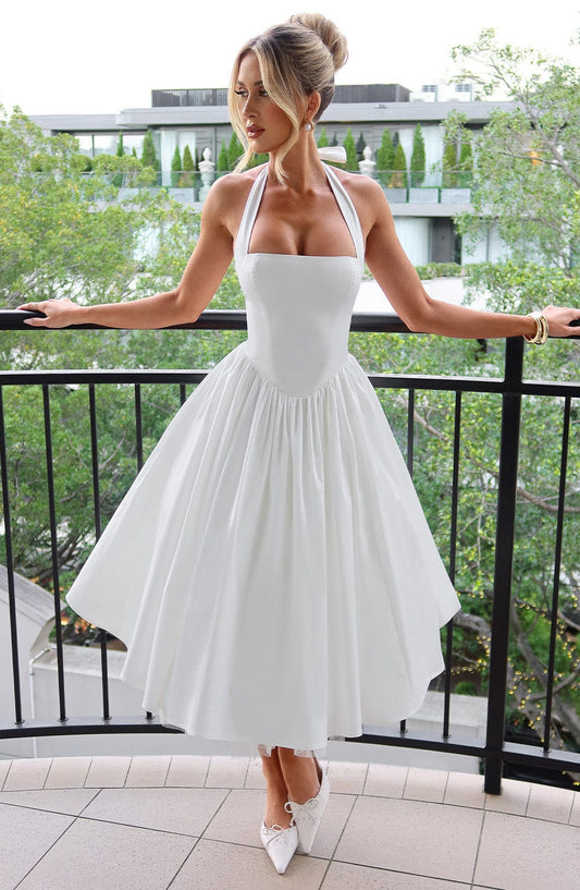 Womens Wedding Guest Dress | Halter Floral Dress