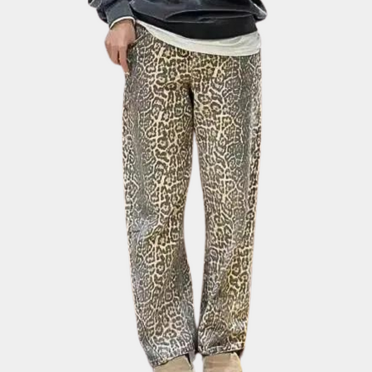 Womens Leopard Print Trousers - Trendy Lounge