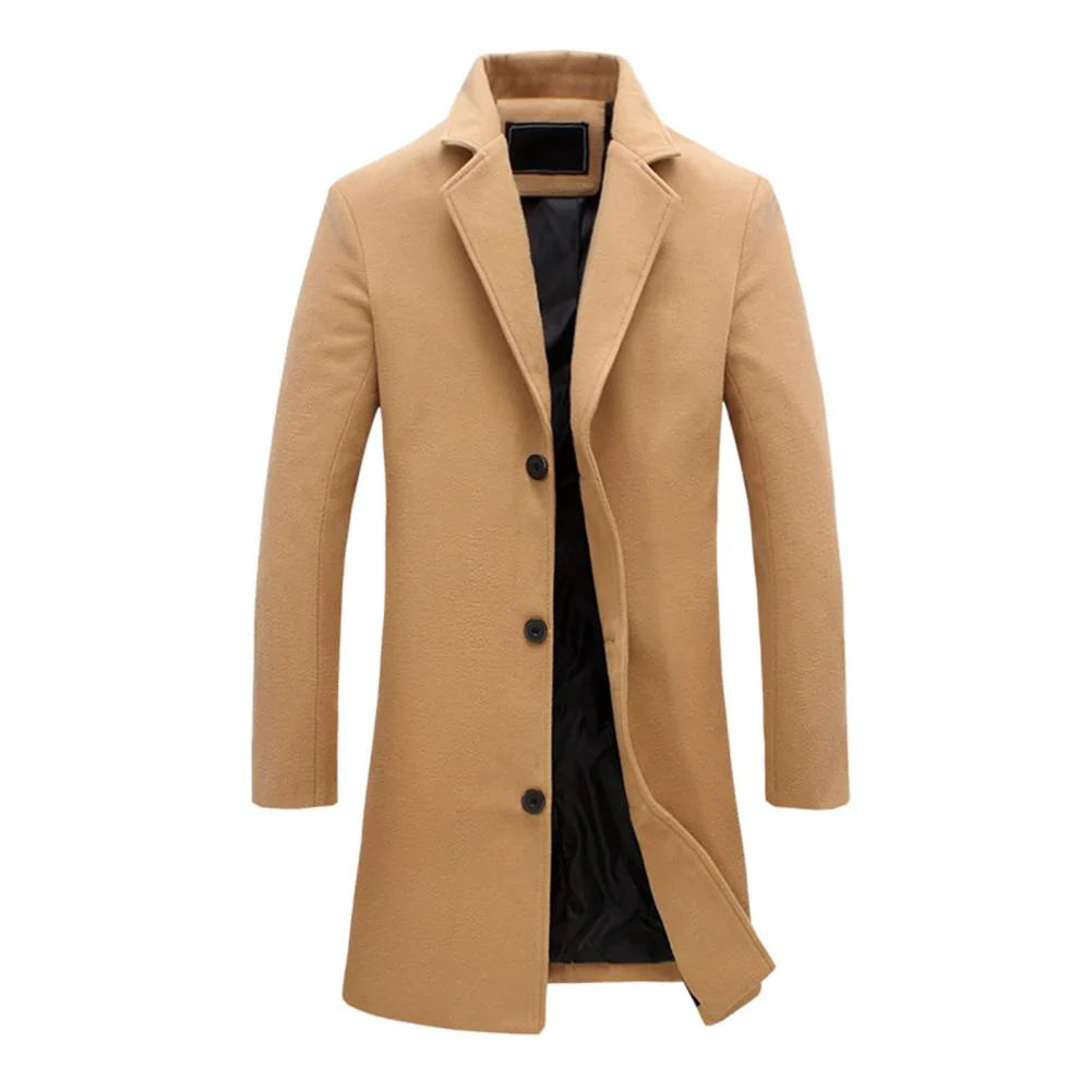 Stylish Long Winter Mens Trench Coat | Warm