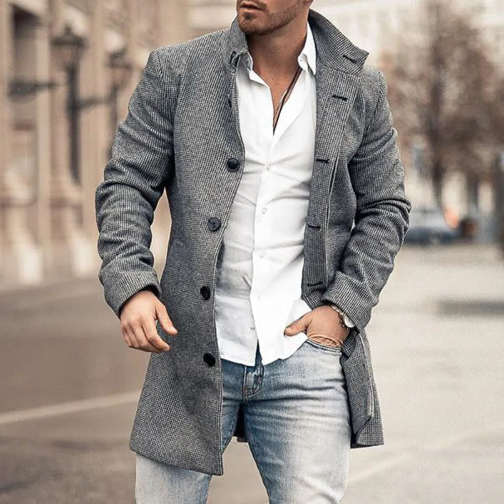 Manteau Trench Droit Élégant Pour Hommes | Stylé