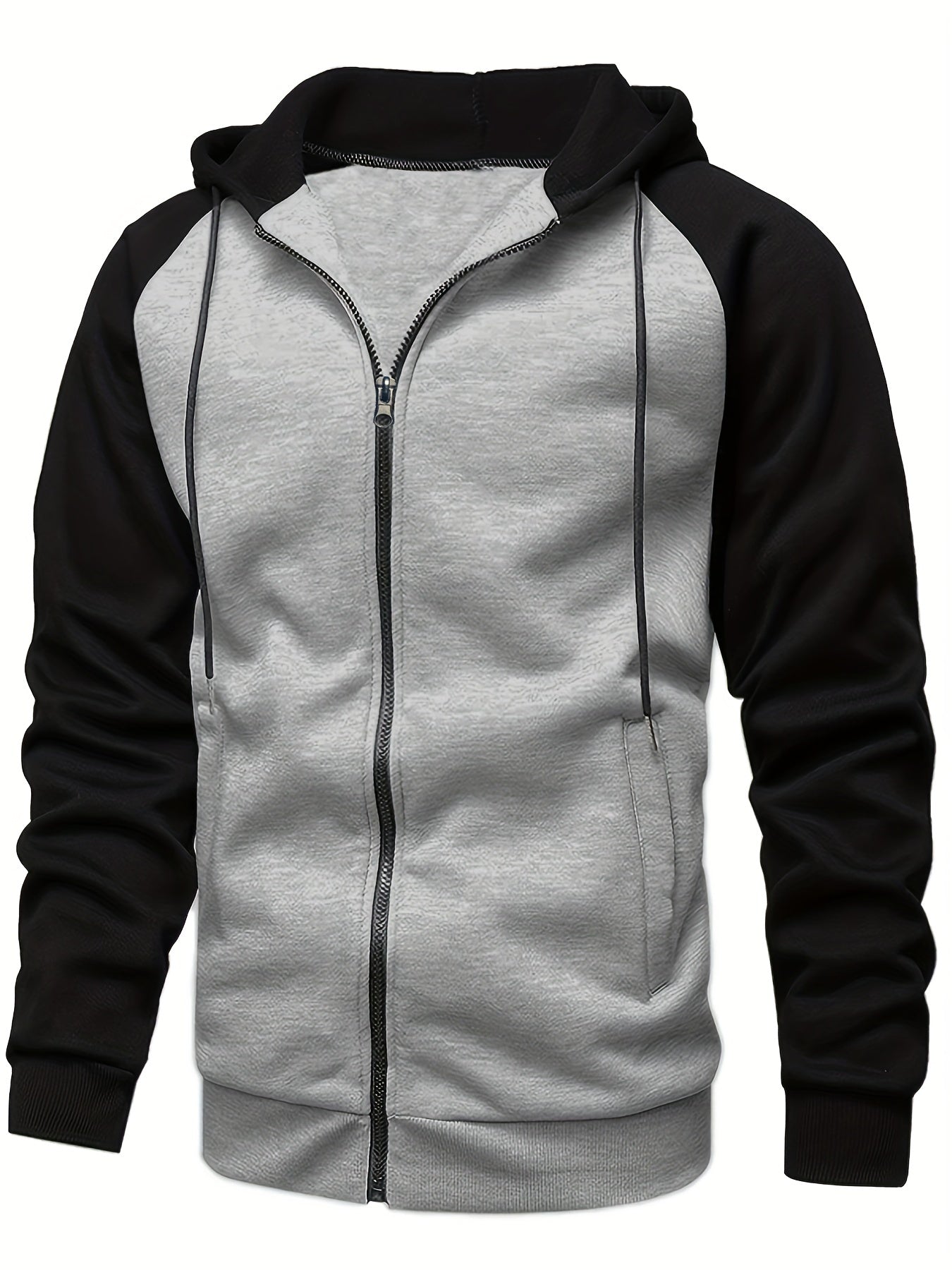 Mens Hoodies Two-Tone with Zipper for Men | Long Sleeves
