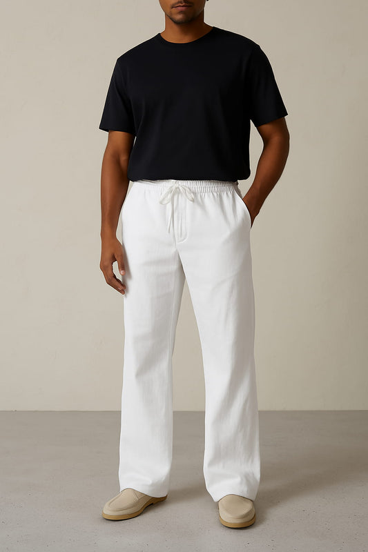 Men's Relaxed Fit Wide Leg Trousers | Full Length