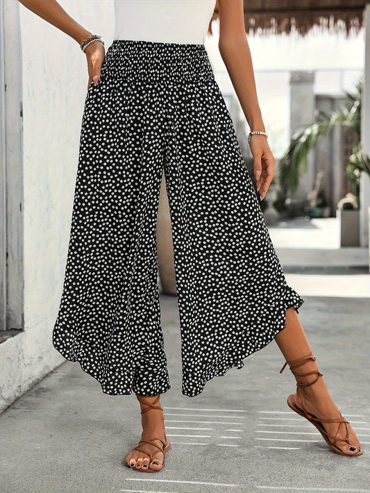 Other Elegant High-Waisted Floral Trousers for Women | Flowy