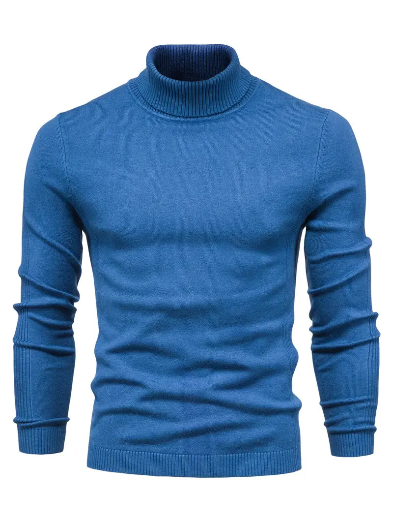 Pull Col Roulé Ajusté Pour Hommes | Vêtement Smart Casual A Manches Longues