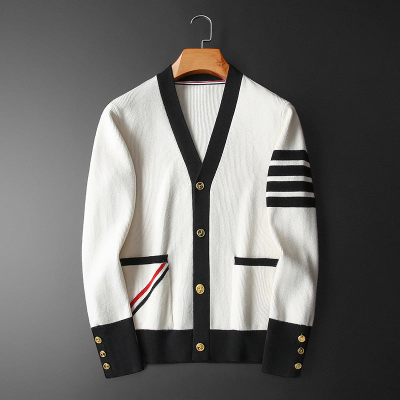 Cardigan Rayé Stylé Pour Hommes | Décontracté