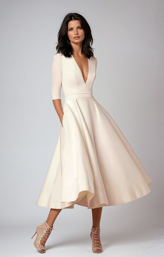 Women's White Wedding Dress | Midi