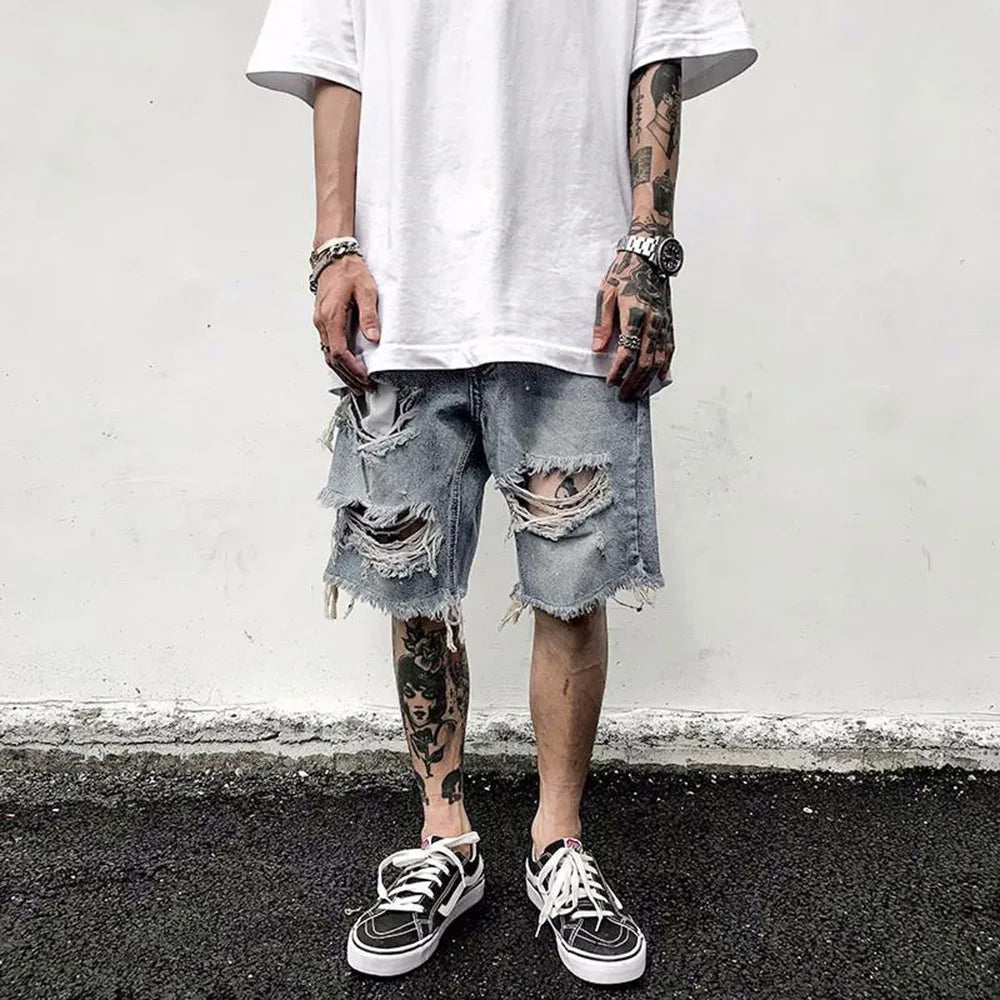 Shorts En Jean Déchirés Pour Hommes | Tendance