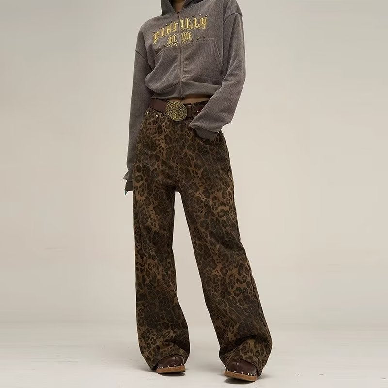 Womens Stylish Leopard Print Trousers | Trendy