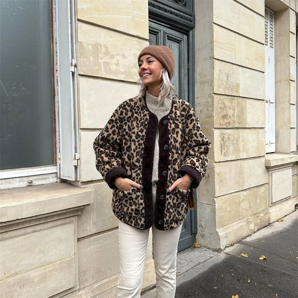 Stylish Women's Leopard Print Jacket | Autumn