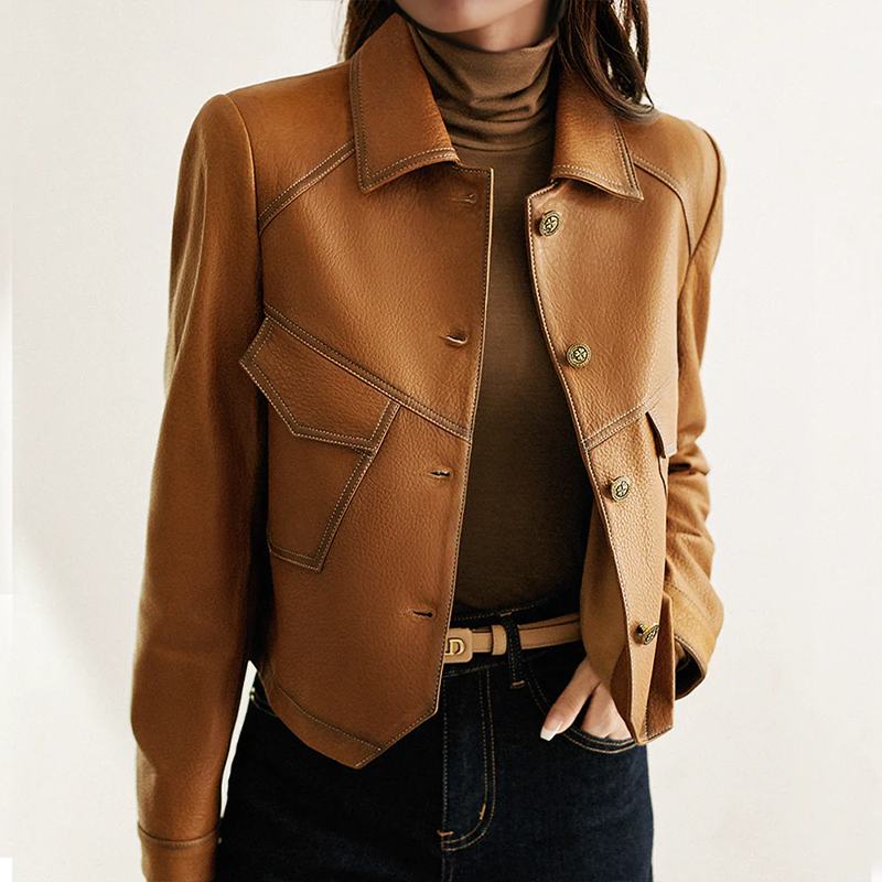 Veste en Cuir Élégante pour Femmes | Chic