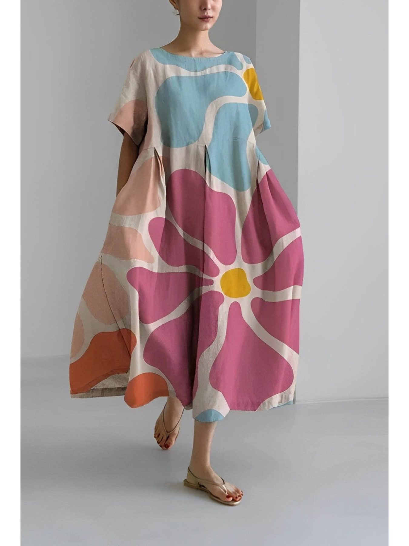 Robe Midi Imprimée pour Femmes | Élégante