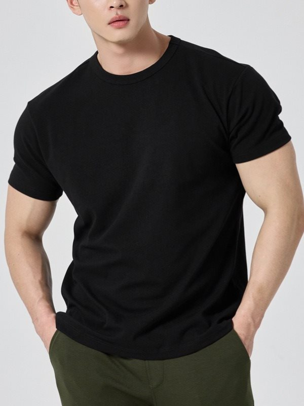 T-shirt décontracté ample pour homme | Couleur unie