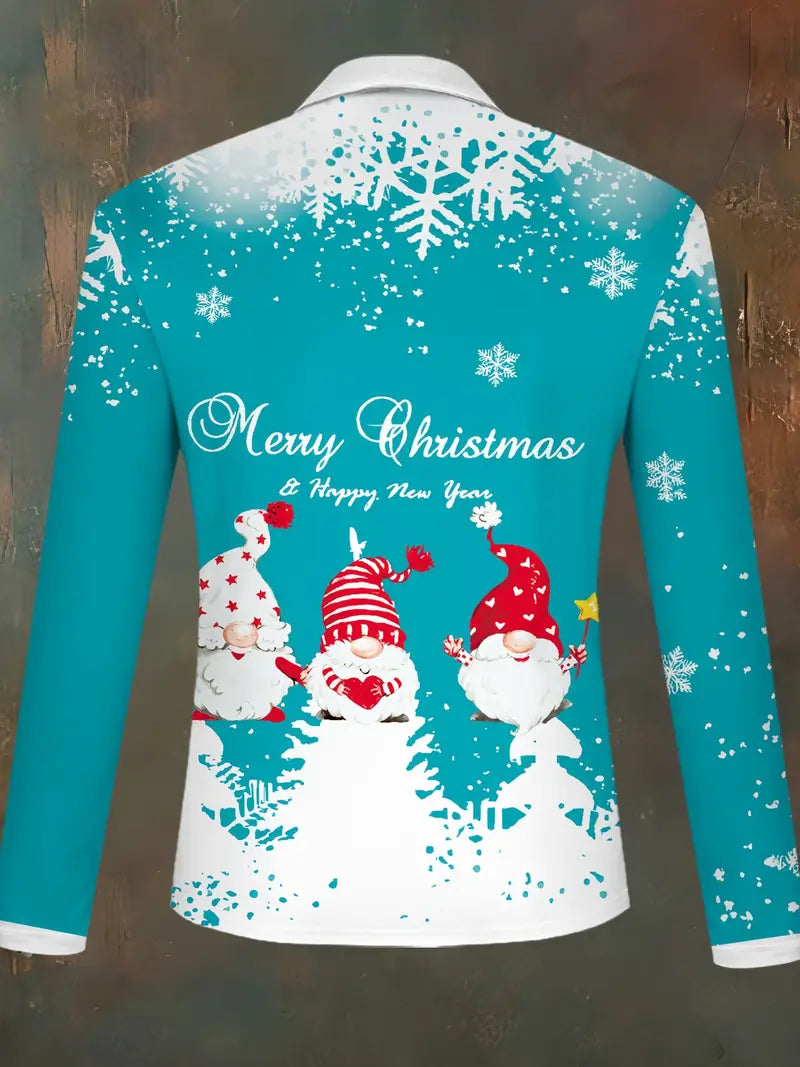 Men’s Zip-up Christmas Jumper | SnowFlake Print