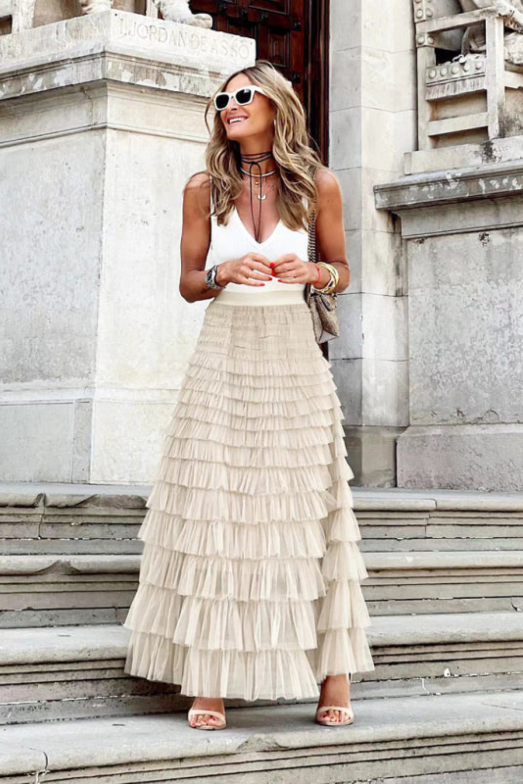 Jupe Maxi Superposée Pour Femmes | Élégante
