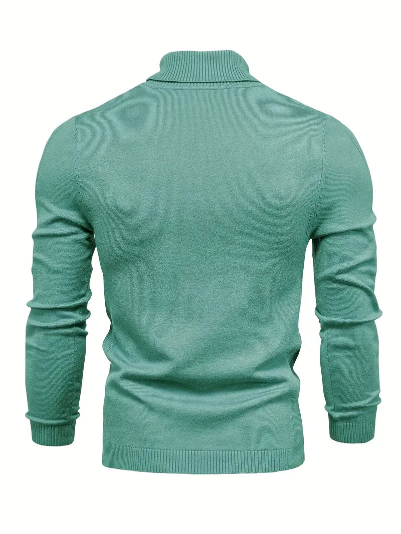 Pull Col Roulé Ajusté Pour Hommes | Vêtement Smart Casual A Manches Longues