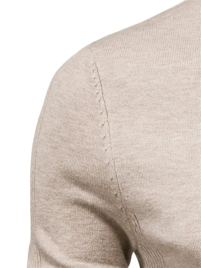 Pull Col Roulé Ajusté Pour Hommes | Vêtement Smart Casual A Manches Longues