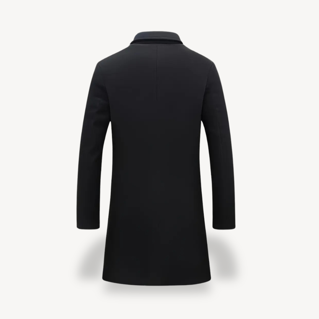 Men’s Structured Overcoat | Classic Black Design