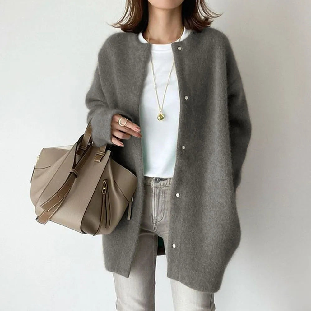 Cardigan Tricoté Douillet Pour Femmes | Fermeture Boutonnée