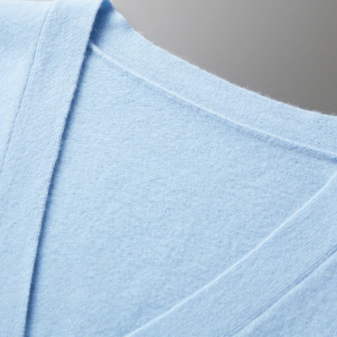 Cardigan V-Couleur Élégant Pour Hommes | Avec Boutons