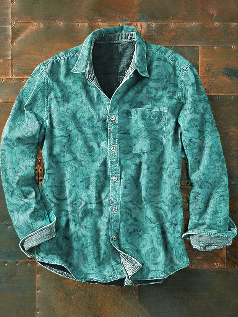 Chemise Décontractée Vintage Pour Hommes A Manches Longues | Loisirs