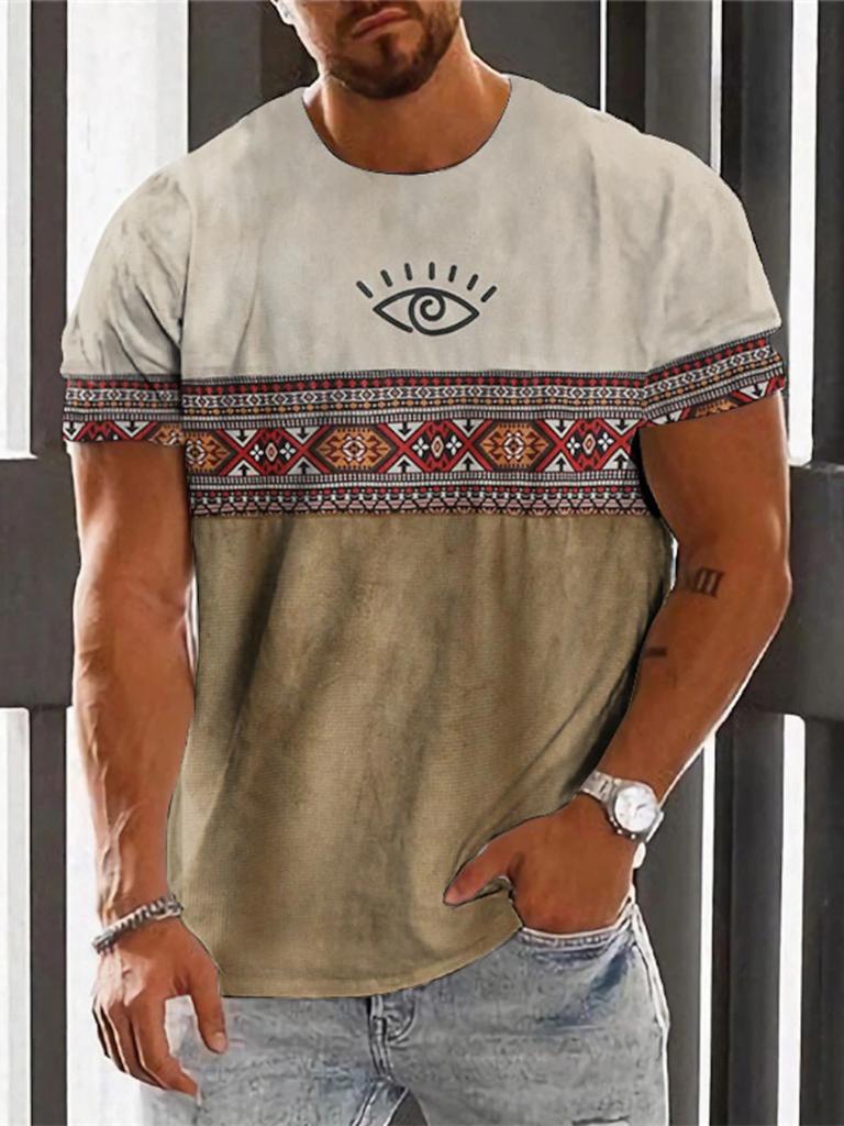 T-shirt D'été Classique Boho Pour Hommes | Décontractée