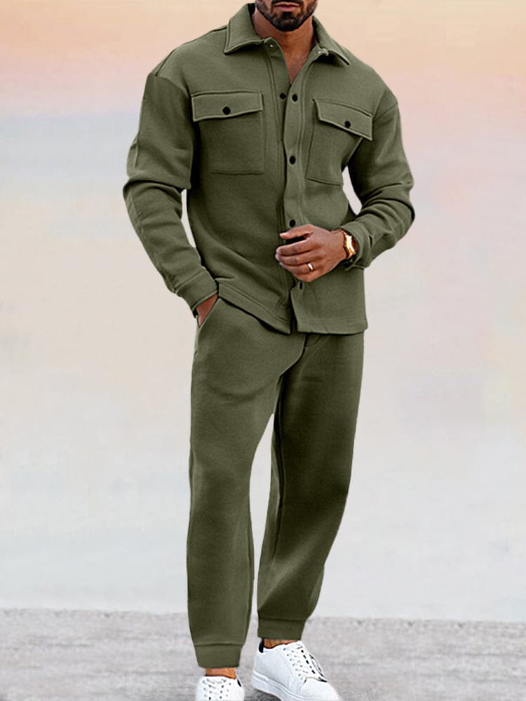 Ensemble Décontracté Elégant Pour Hommes: Chemise A Boutons Et Pantalon | Tendance