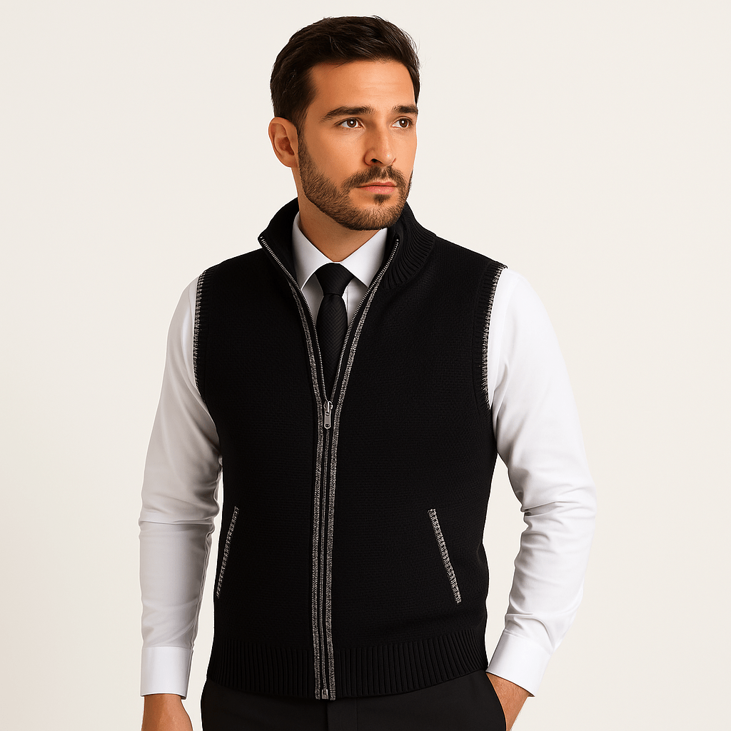Gilet Tricoté Zippé pour Hommes | Décontracté