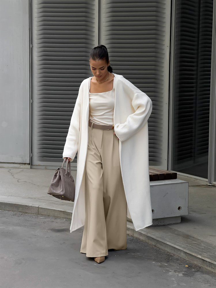Womens High Waisted Wide Leg Trousers | Casual
