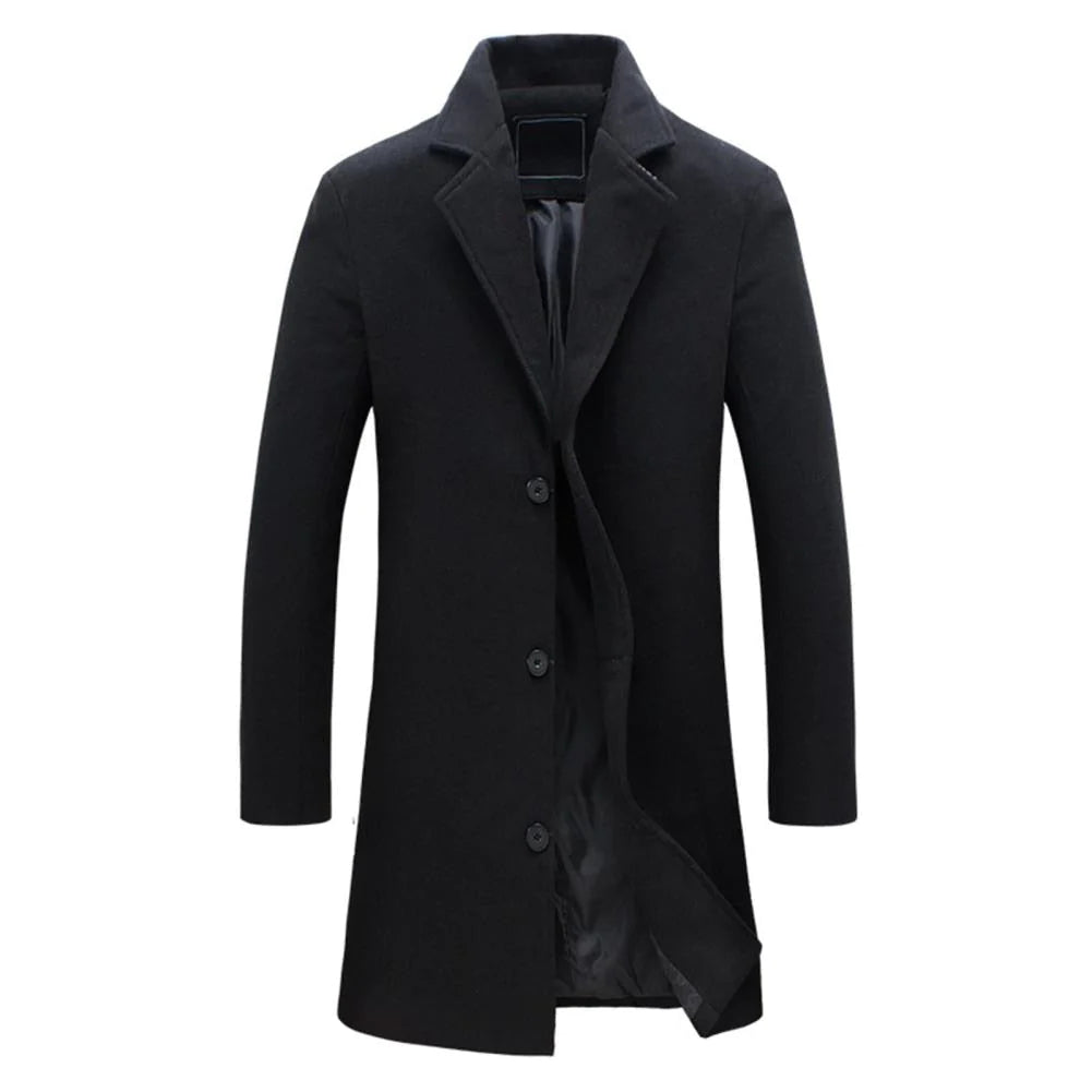 Stylish Long Winter Mens Trench Coat | Warm