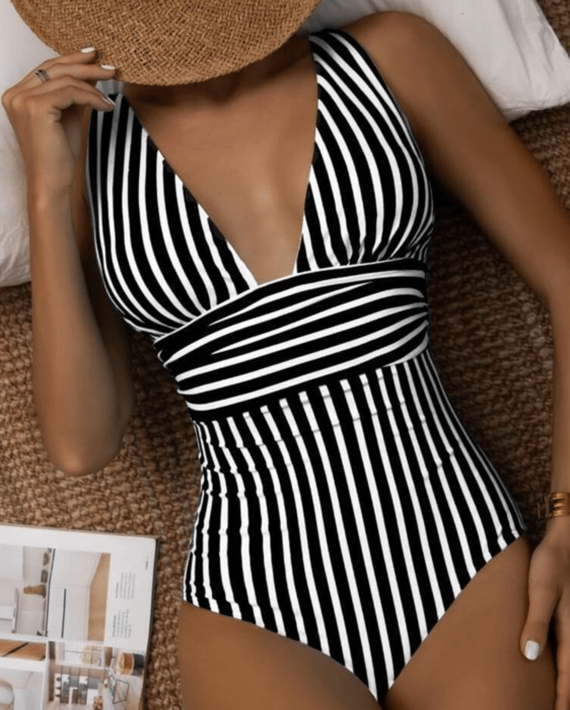 Maillot De Bain Rayé Elégant Pour Femmes | Chic