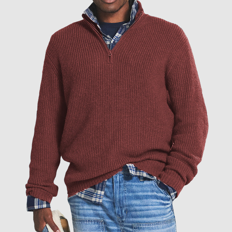 Men’s Half Zip Jumper | Ribbed Sweater for Stylish Layering
