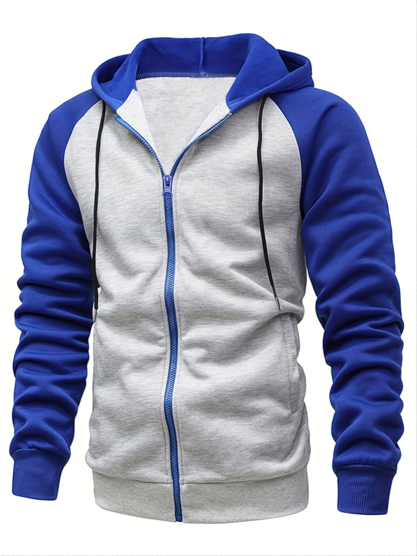 Mens Hoodies Two-Tone with Zipper for Men | Long Sleeves