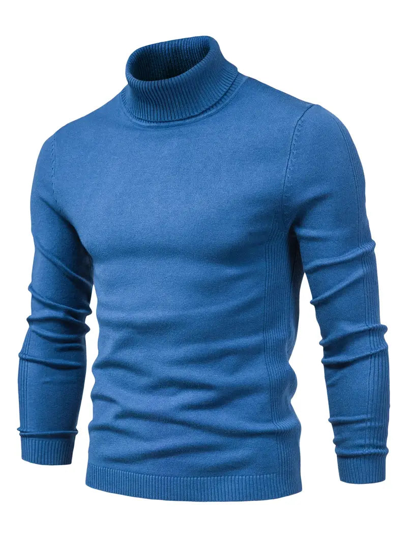 Pull Col Roulé Ajusté Pour Hommes | Vêtement Smart Casual A Manches Longues