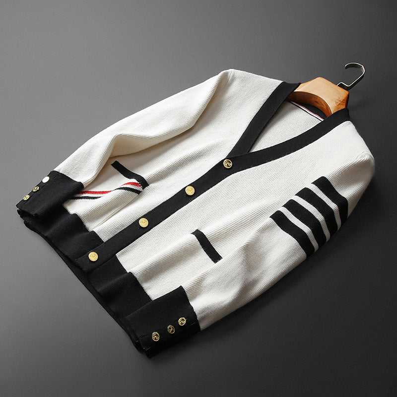 Cardigan Rayé Stylé Pour Hommes | Décontracté