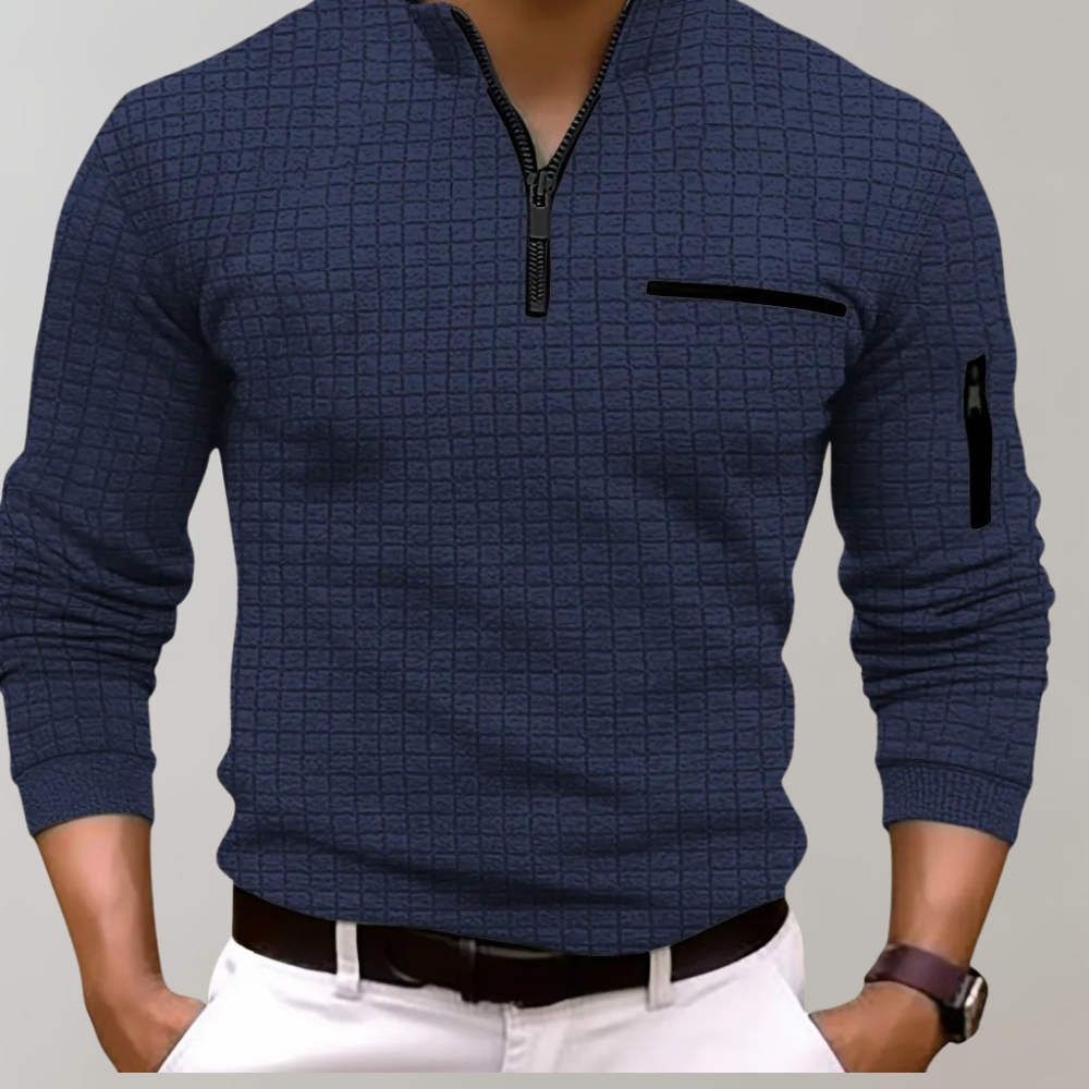 Pull Zippé Confortable Pour Hommes | Chaud