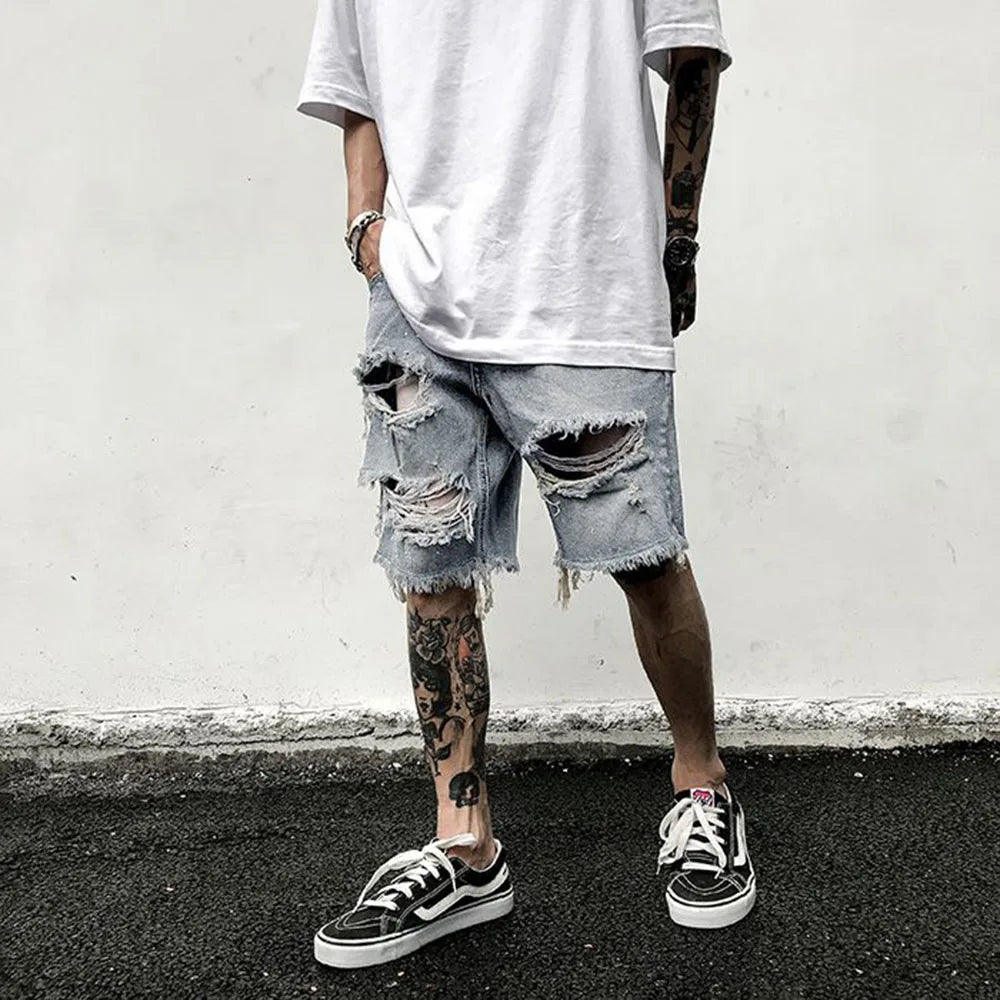 Shorts En Jean Déchirés Pour Hommes | Tendance