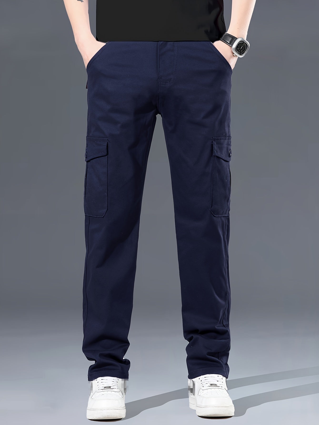 Menss Solid Color Cargo Trouser | Regular Fit