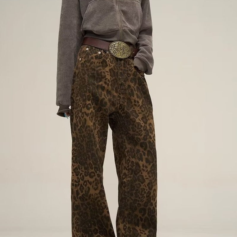 Womens Stylish Leopard Print Trousers | Trendy
