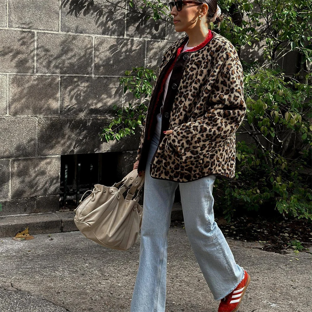 Stylish Women's Leopard Print Jacket | Autumn