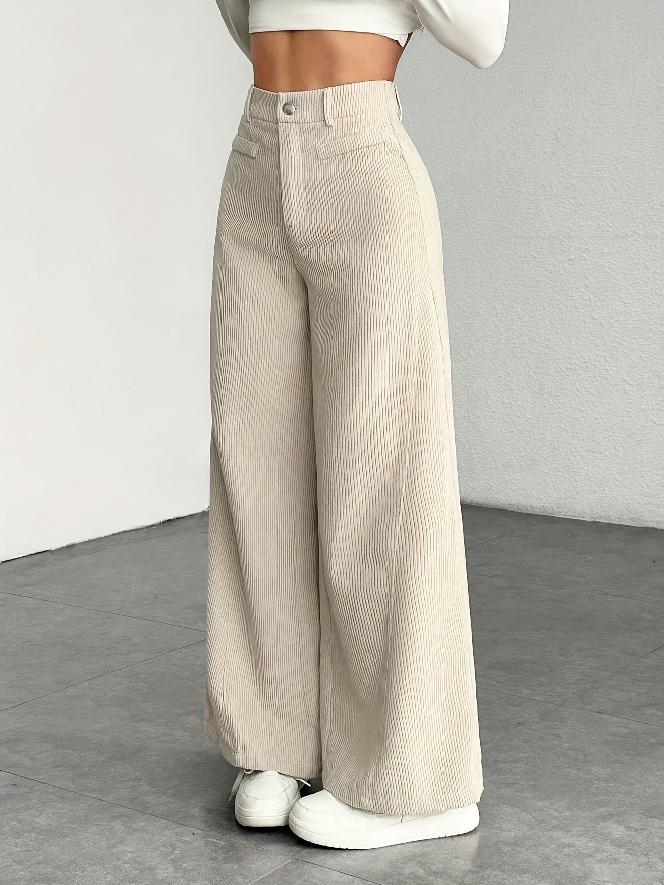 Womens Wide Leg Trousers | High-Waisted
