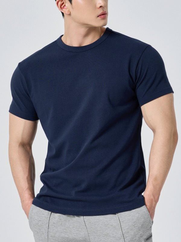 T-shirt décontracté ample pour homme | Couleur unie