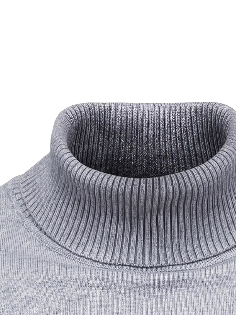 Pull Col Roulé Ajusté Pour Hommes | Vêtement Smart Casual A Manches Longues