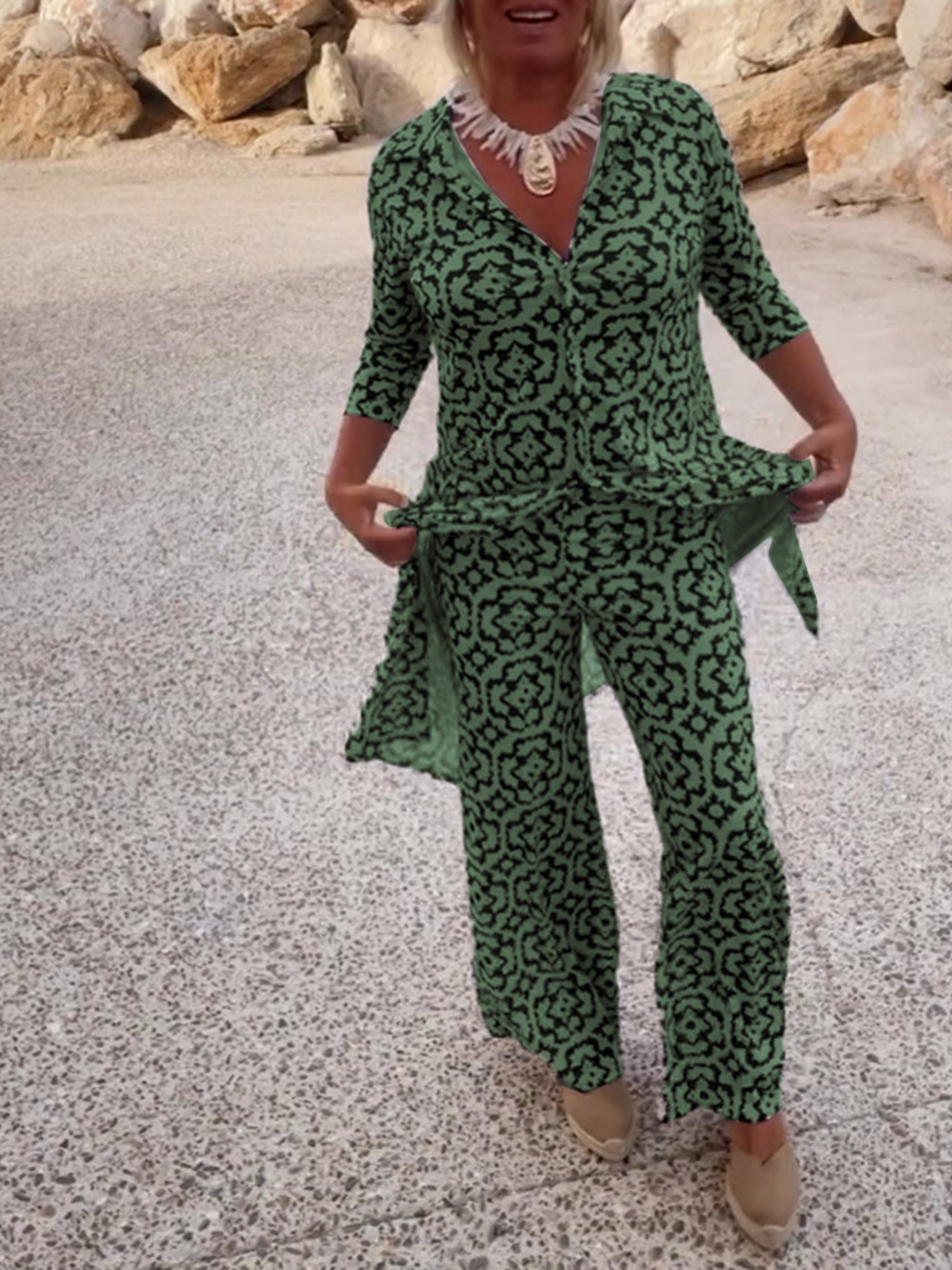 Ensemble 2 pièces Imprimé Stylé Pour Femmes | Tendance