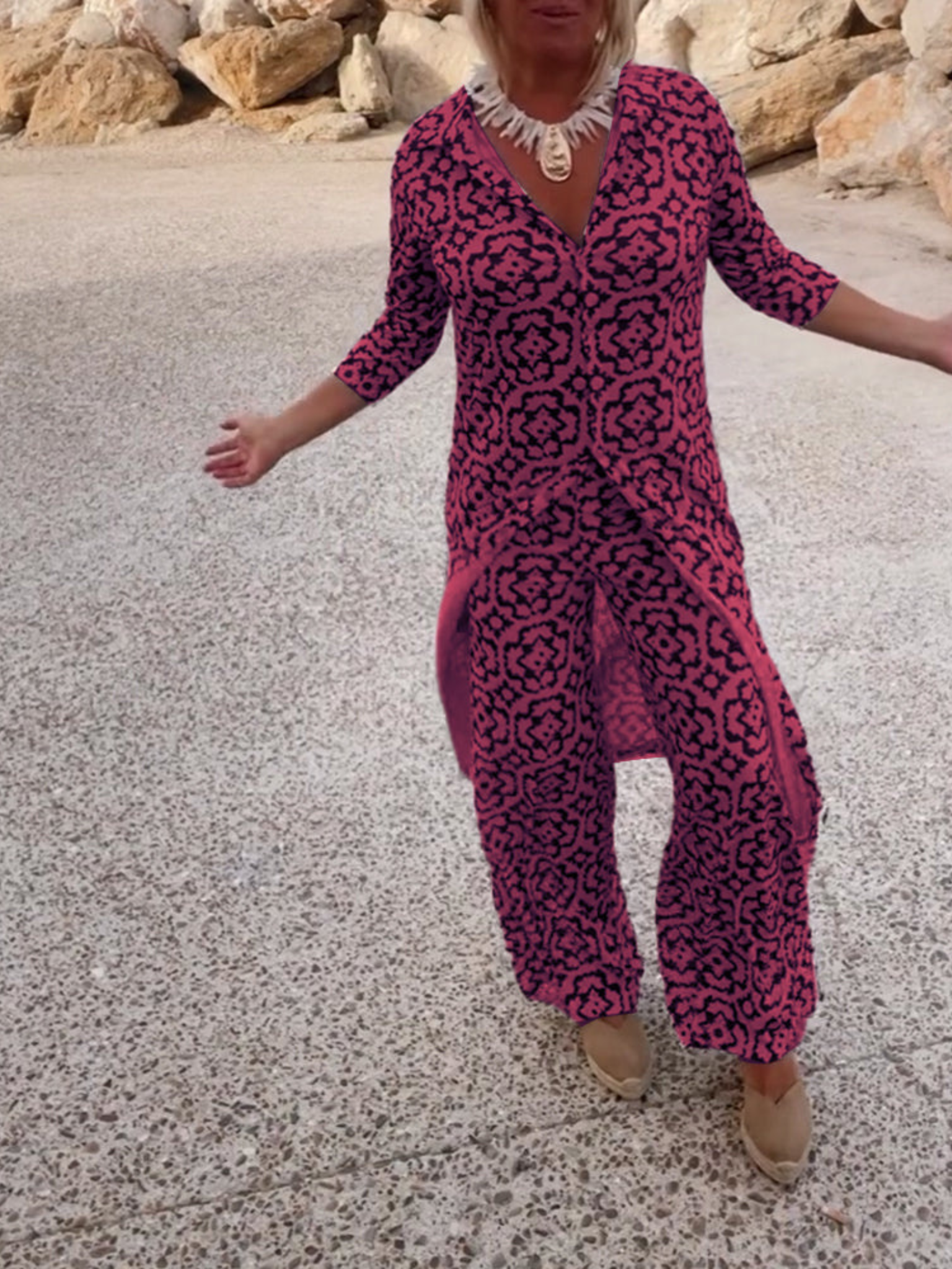 Ensemble 2 pièces Imprimé Stylé Pour Femmes | Tendance
