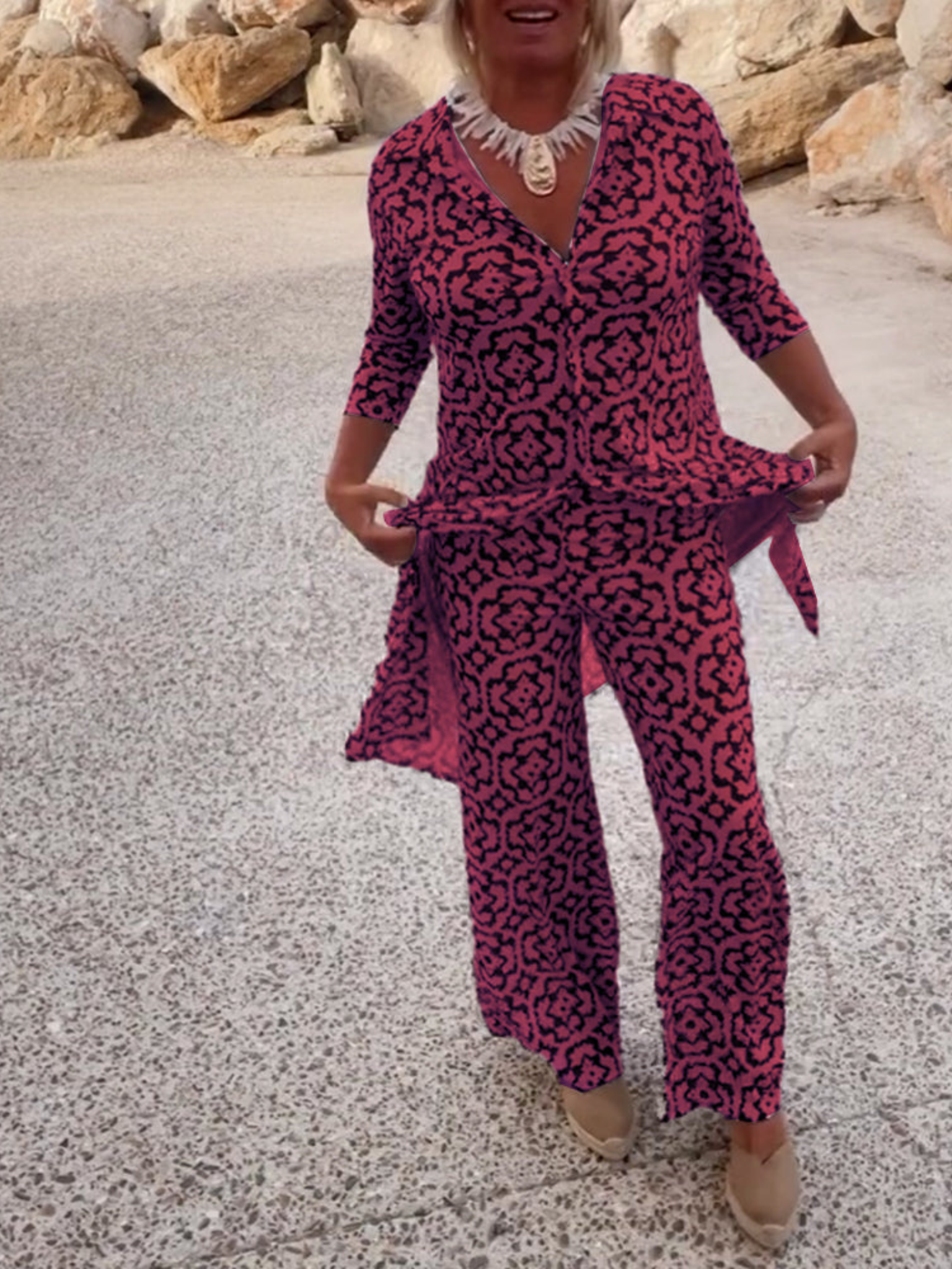 Ensemble 2 pièces Imprimé Stylé Pour Femmes | Tendance