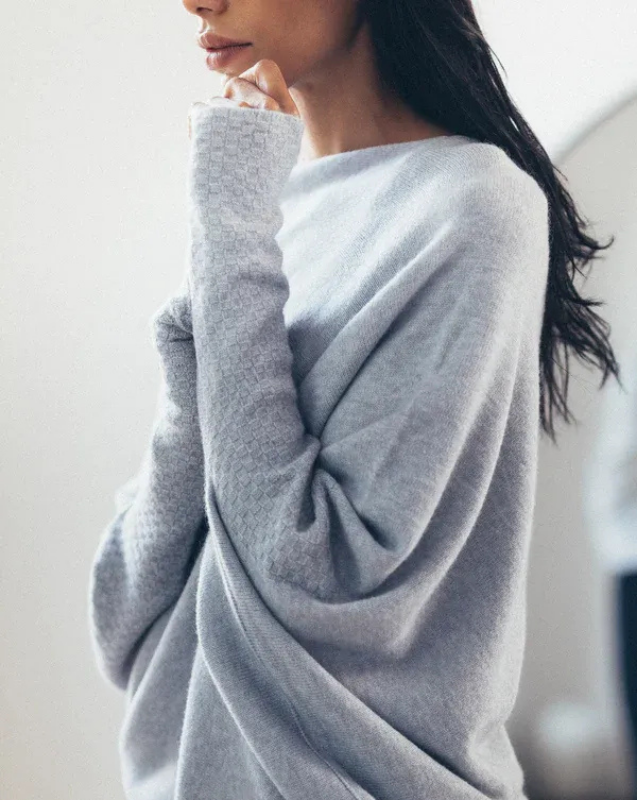 Women’s Off-Shoulder Knit with Swing Collar | Refined Look