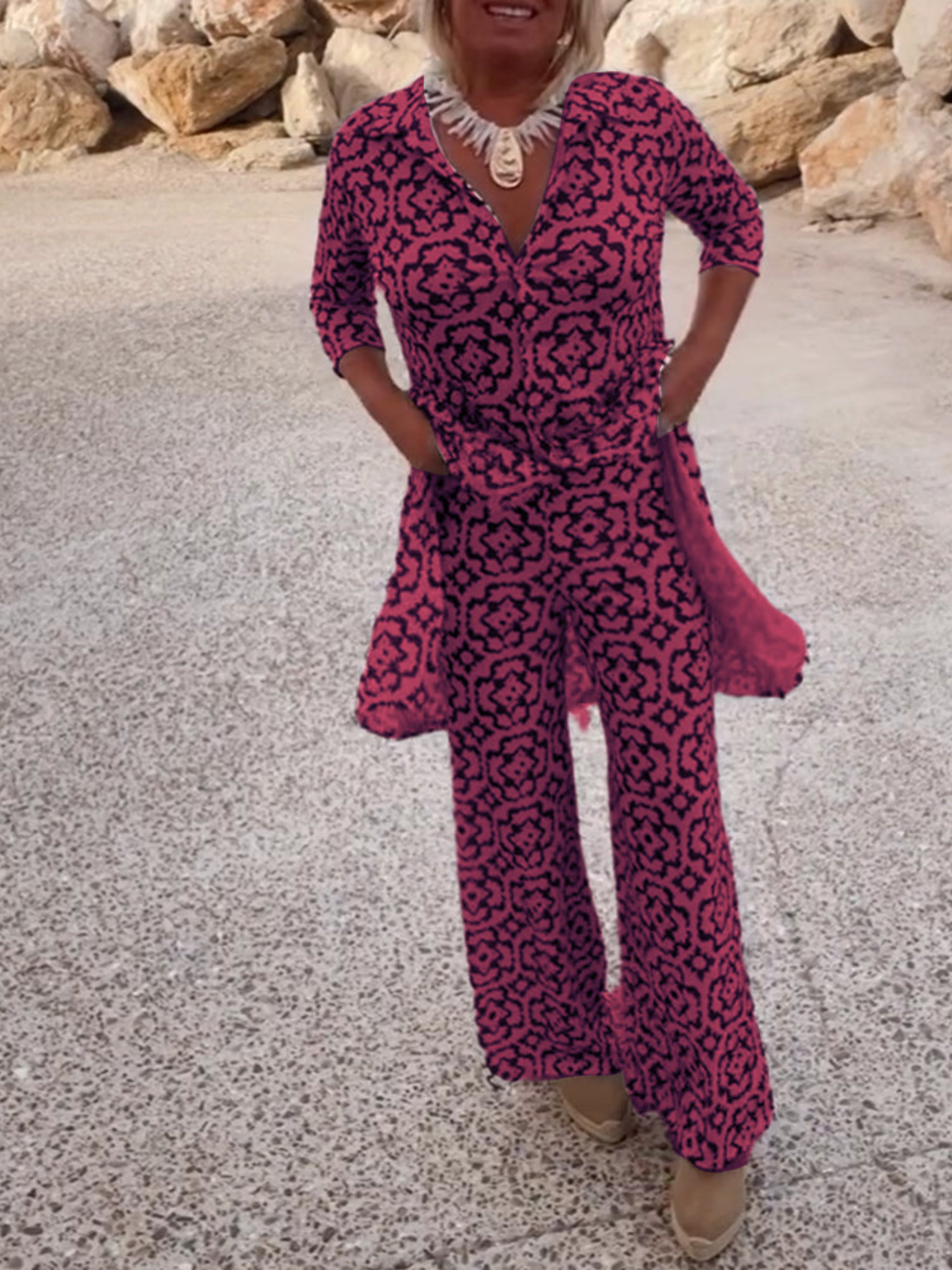 Ensemble 2 pièces Imprimé Stylé Pour Femmes | Tendance